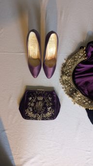 Anne's shoes, bag and cloak from the 1950s/60s